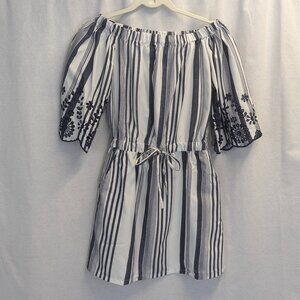Style House Size Small Navy/White Striped Mini Dress